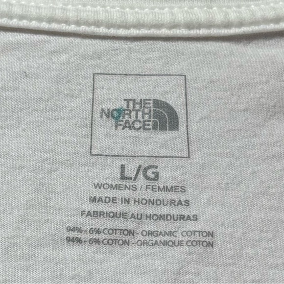The North Face White Organic Cotton Blend V-Neck T-Shirt Women’s Large - Picture 3 of 7